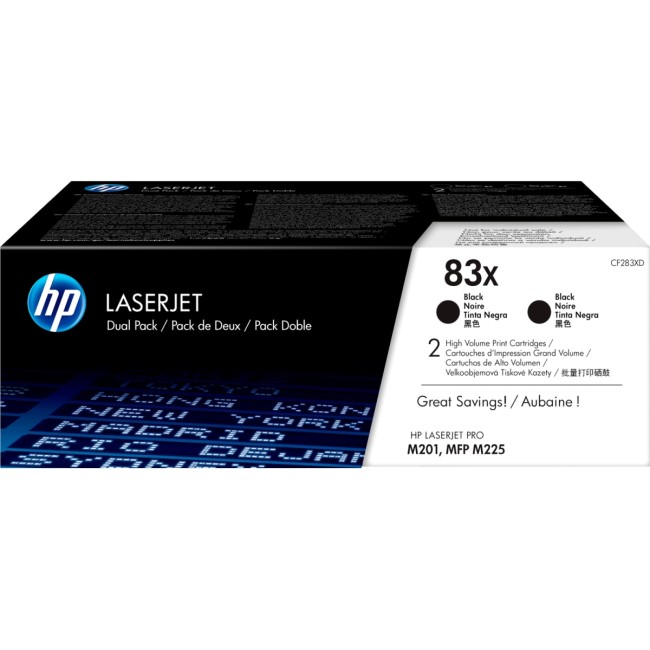 Тонер-картридж набор из 2 шт HP LaserJet 83X Black 2-pack (CF283XD)