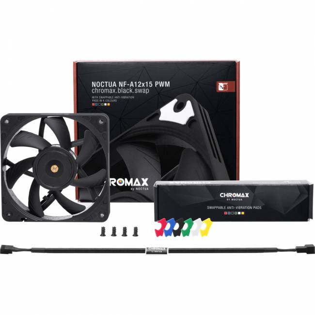 Кулер для корпуса Noctua NF-A12x15 PWM chromax.black.swap — для бизнеса и офиса