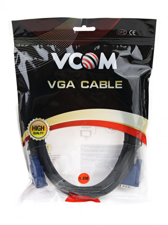 Кабель удлинительный Монитор-SVGA card (15M-15F) 1.8m, 2 фильтра VCOM <VVG6460-1.8M> VCOM VGA (m) - VGA (f) 1.8м Кабель удлинительный Монитор-SVGA card (15M-15F) 1.8m, 2 фильтра VCOM <VVG6460-1.8M> VCOM VGA (m) - VGA (f) 1.8м