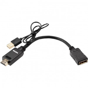 Кабель-переходник HDMI(M) +USB---> DP(F) 0.15m  4K*60Hz VCOM<CG599E> Кабель-переходник VCOM USB Type-A M+HDMI M/DisplayPort F (CG599E-0.15M)