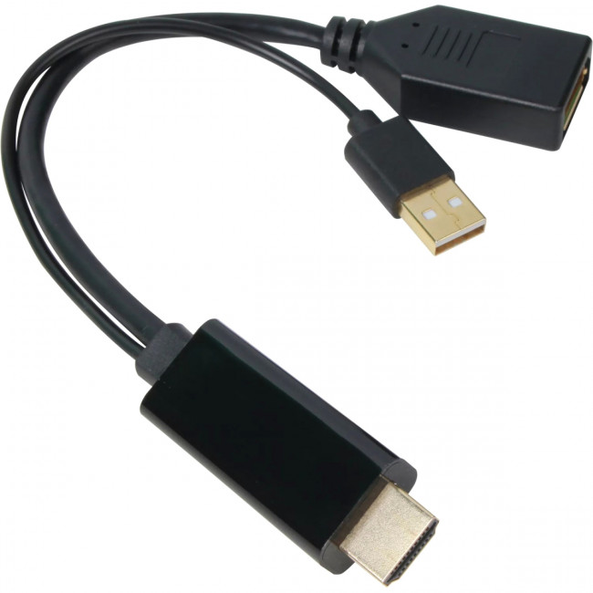 Кабель-переходник HDMI(M) +USB---> DP(F) 0.15m  4K*60Hz VCOM<CG599E> Кабель-переходник VCOM USB Type-A M+HDMI M/DisplayPort F (CG599E-0.15M)