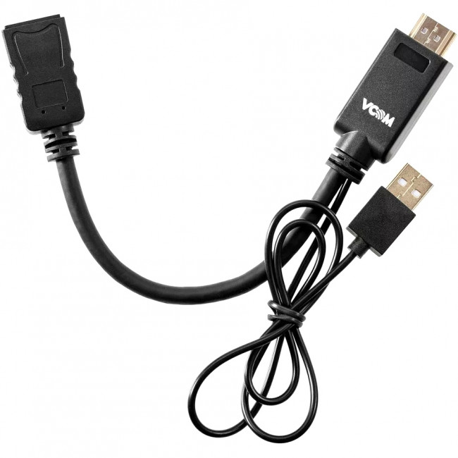 Кабель-переходник HDMI(M) +USB---> DP(F) 0.15m  4K*60Hz VCOM<CG599E> Кабель-переходник VCOM USB Type-A M+HDMI M/DisplayPort F (CG599E-0.15M)