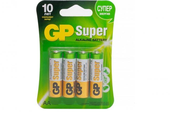 Алкалиновые батарейки GP Super Alkaline 15А АA - 2 шт. на блистере GP Super Alkaline 15А АA (4891199000027)
