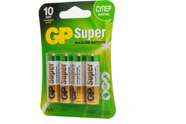 Алкалиновые батарейки GP Super Alkaline 15А АA - 2 шт. на блистере GP Super Alkaline 15А АA (4891199000027)