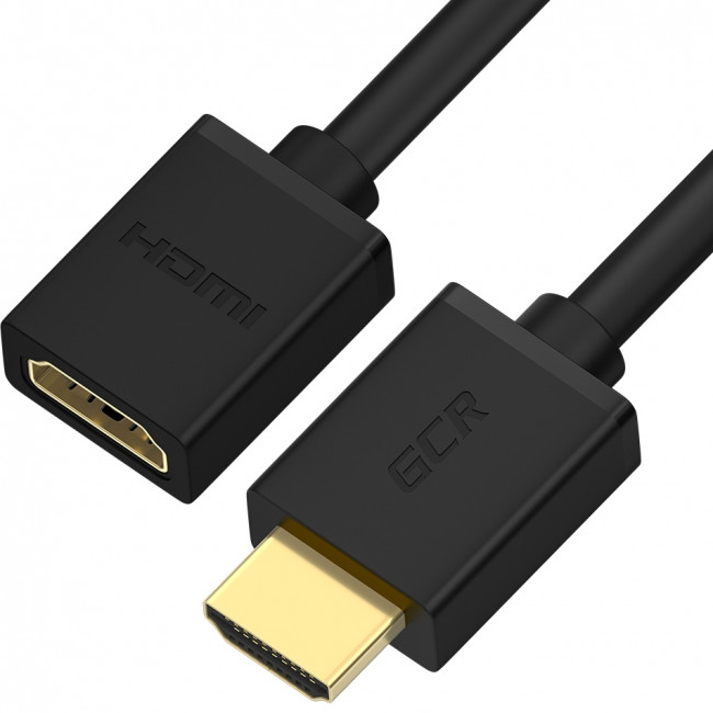 Greenconnect Удлинитель 5.0m v2.0 HDMI-HDMI черный, OD7.3mm, 28/28 AWG, позолоченные контакты, Ethernet 18.0 Гбит/с, 19M / 19F, тройной экран, GCR-51660 Greenconnect GCR-51660 — для бизнеса и офиса