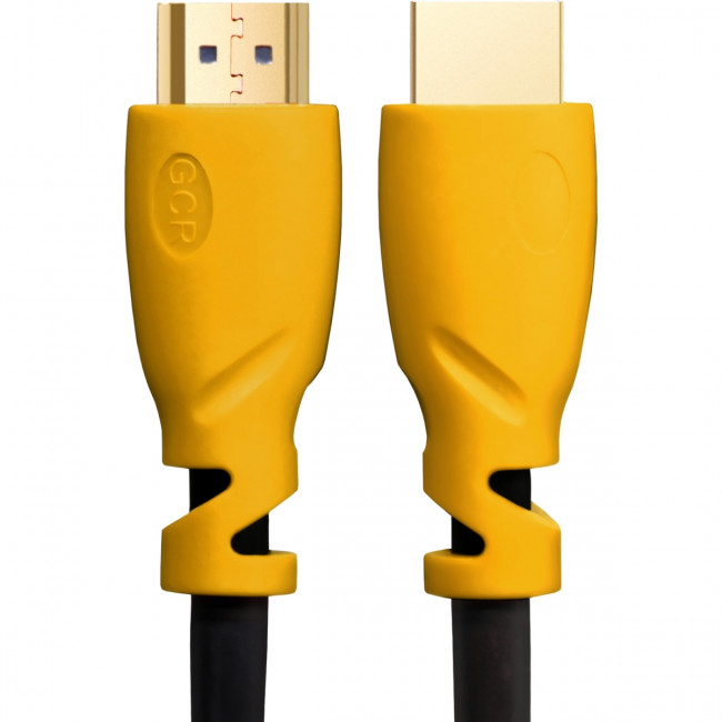 GCR Кабель 1.0m HDMI версия 1.4, черный, желтые коннекторы, OD7.3mm, 30/30 AWG, позолоченные контакты, Ethernet 10.2 Гбит/с, 3D, 4K GCR-HM340-1.0m, экран Greenconnect GCR-HM340-1.0m