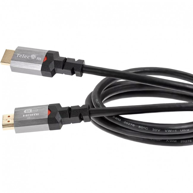 Кабель HDMI 19M/M,ver. 2.1, 8K@60 Hz 2m метал разъемы, Telecom <TCG365-2M> Telecom TCG365-2M