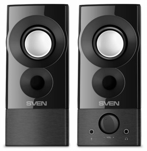 SVEN 357, чёрный, USB, акустическая система 2.0, мощность 2x3 Вт(RMS) SVEN 357 Black SVEN 357, чёрный, USB, акустическая система 2.0, мощность 2x3 Вт(RMS) SVEN 357 Black