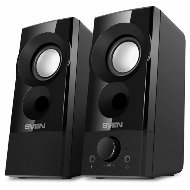 SVEN 357, чёрный, USB, акустическая система 2.0, мощность 2x3 Вт(RMS) SVEN 357 Black — для бизнеса и офиса