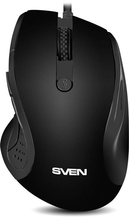 Мышь SVEN RX-113  (5+1кл. 800-2000DPI,  Soft Touch, каб. 1,5м, блист.) USB чёрная Sven RX-113