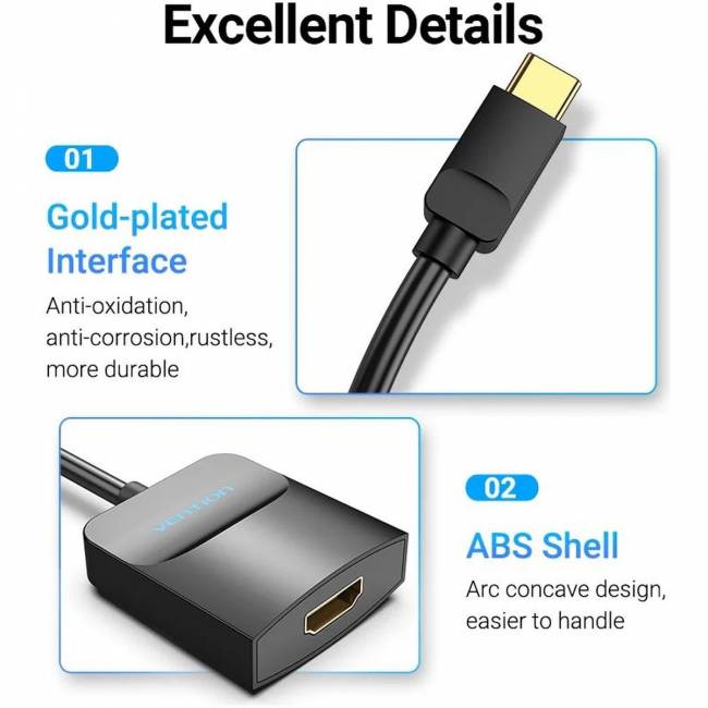 Мультимедиа конвертер Vention USB Type C M/HDMI F, Черный Мультимедиа конвертер Vention TDCBB USB Type C M/HDMI F, Черный — для бизнеса и офиса Мультимедиа конвертер Vention USB Type C M/HDMI F, Черный Мультимедиа конвертер Vention TDCBB USB Type C M/HDMI F, Черный — для бизнеса и офиса