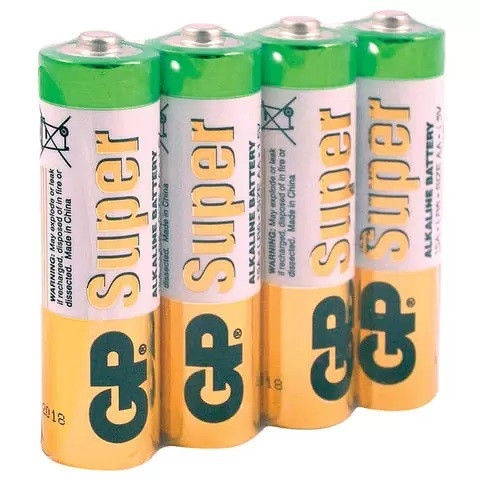 Алкалиновые батарейки GP Super Alkaline 15А АA - 4 шт. в пленке GP Super Alkaline 15А АA (4891199006487)