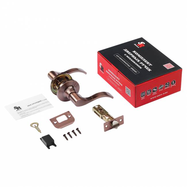 Защелка межкомнатная ISPARUS НН старая медь 05 - без запирания — для бизнеса и офиса