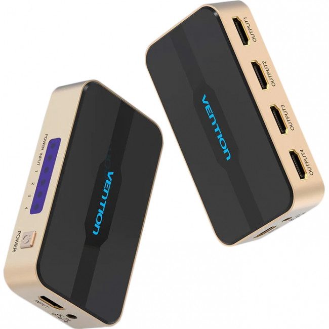 Разветвитель - сплиттер Vention HDMI 19F/4x19F на 4 монитора Разветвитель Vention HDMI 19F/HDMI 19F x 4 (ACCG0)