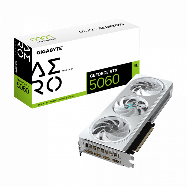 Видеокарта GIGABYTE GV-N5060AERO OC-8GD — для бизнеса и офиса Видеокарта GIGABYTE GV-N5060AERO OC-8GD — для бизнеса и офиса
