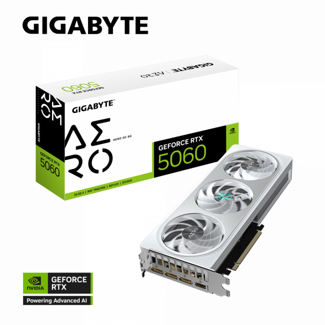 Видеокарта GIGABYTE GV-N5060AERO OC-8GD — для бизнеса и офиса Видеокарта GIGABYTE GV-N5060AERO OC-8GD — для бизнеса и офиса