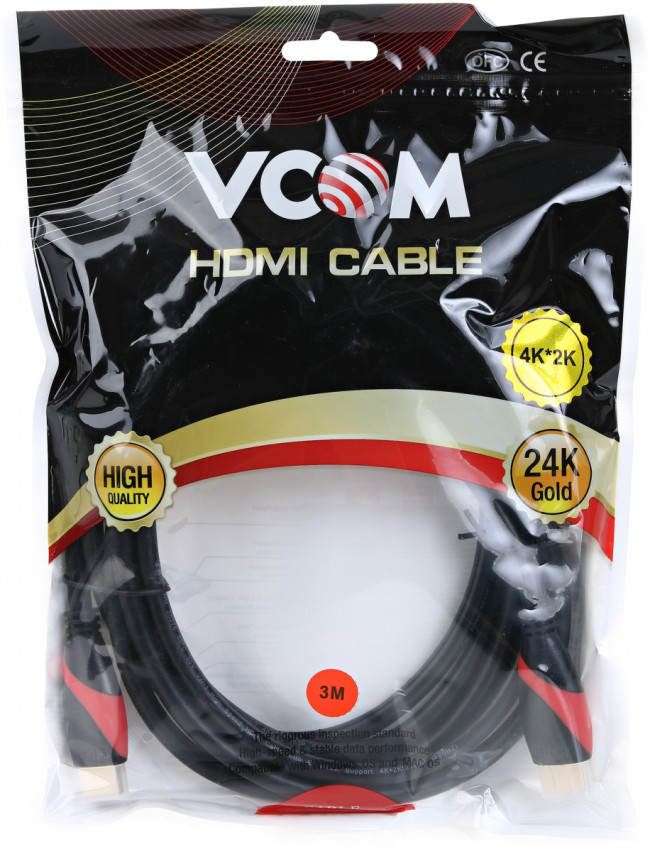 Кабель HDMI 19M/M ver. 2.0, 2 фильтра, 3m VCOM <CG525D-R-3.0> VCOM HDMI (m) - HDMI (m) 3м Кабель HDMI 19M/M ver. 2.0, 2 фильтра, 3m VCOM <CG525D-R-3.0> VCOM HDMI (m) - HDMI (m) 3м