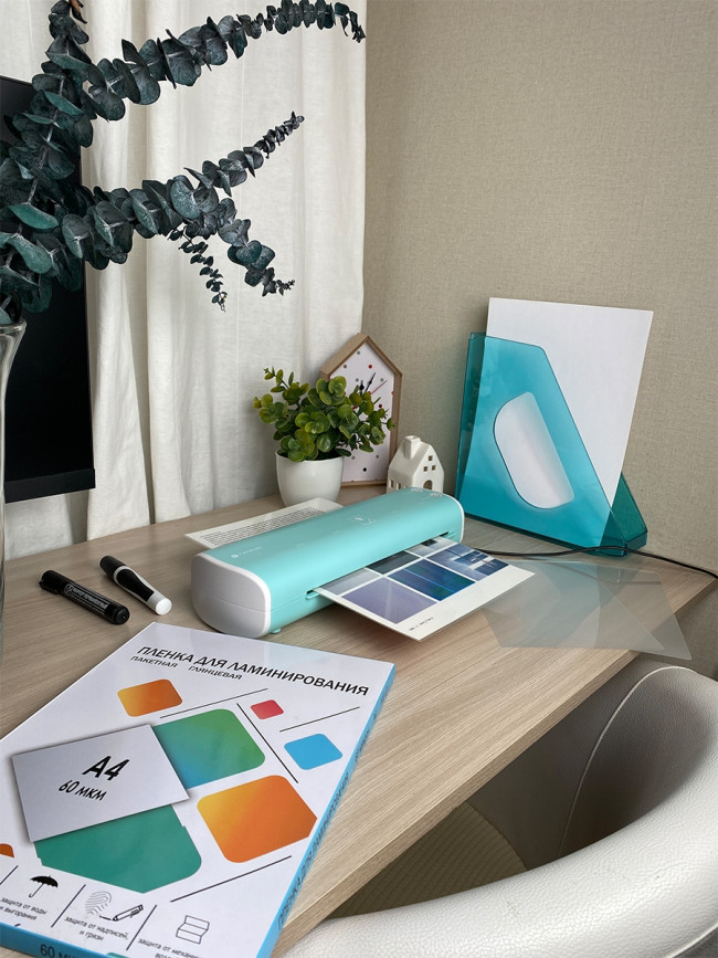 Ламинатор ГЕЛЕОС ЛМ A4 Модерн светло-синий+белый Гелеос ЛМ A4 Модерн светло-синий+белый