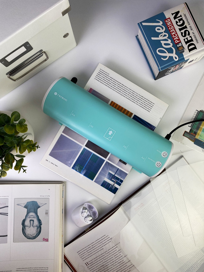 Ламинатор ГЕЛЕОС ЛМ A4 Модерн светло-синий+белый Гелеос ЛМ A4 Модерн светло-синий+белый