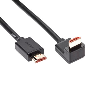 Кабель HDMI---HDMI ver 2.0 угловой коннектор 90град  2м,Telecom <TCG225-2M> Telecom TCG225-2M