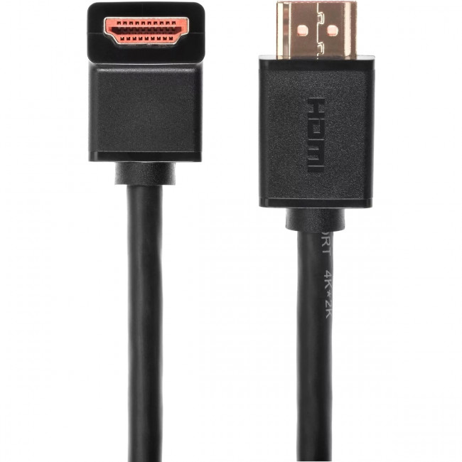 Кабель HDMI---HDMI ver 2.0 угловой коннектор 90град  2м,Telecom <TCG225-2M> Telecom TCG225-2M