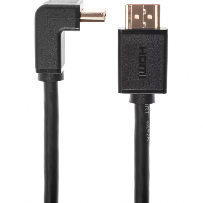 Кабель HDMI---HDMI ver 2.0 угловой коннектор 90град  2м,Telecom <TCG225-2M> Telecom TCG225-2M