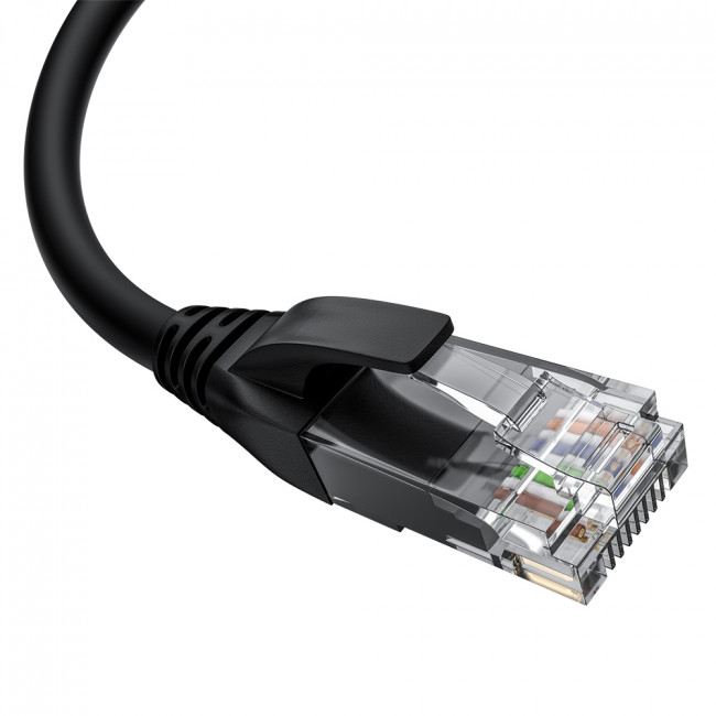 GCR Патч-корд прямой 2.0m UTP кат.5e, черный, нижний угол, литой, ethernet high speed, RJ45, T568B, GCR-53196 Greenconnect RJ45(m) - RJ45(m) Cat. 5e 2м чёрный