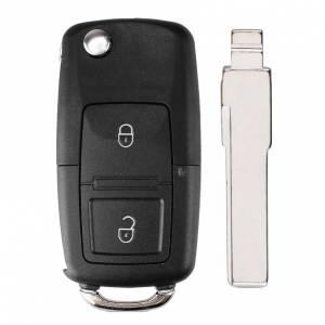 Корпус выкидного ключа VOLKSWAGEN 2 кнопки HU-HAA HU66, с лого