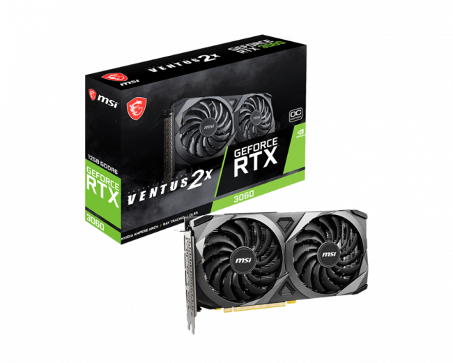 Видеокарта MSI NVIDIA GeForce RTX 3060 VENTUS 2X (GeForce RTX 3060 VENTUS 2X 12G) — для бизнеса и офиса Видеокарта MSI NVIDIA GeForce RTX 3060 VENTUS 2X (GeForce RTX 3060 VENTUS 2X 12G) — для бизнеса и офиса