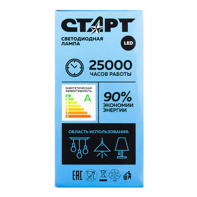 Лампа светодиодная СТАРТ шарик E27 7W 65 WS Лампа светодиодная СТАРТ шарик E27 7W 65 WS
