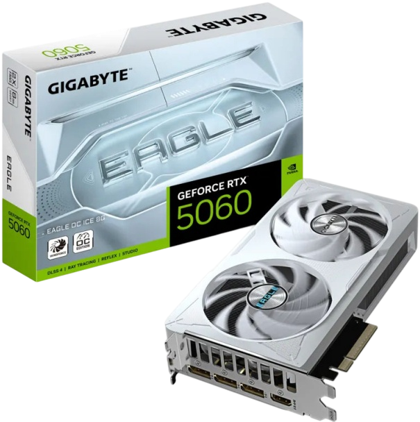 Видеокарта GIGABYTE GV-N5060EAGLEOC ICE-8GD — для бизнеса и офиса Видеокарта GIGABYTE GV-N5060EAGLEOC ICE-8GD — для бизнеса и офиса