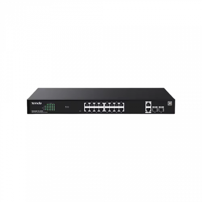Управляемый PoE-коммутатор 18GE+2SFP Tenda TEG2220P-16-250W — для бизнеса и офиса Управляемый PoE-коммутатор 18GE+2SFP Tenda TEG2220P-16-250W — для бизнеса и офиса