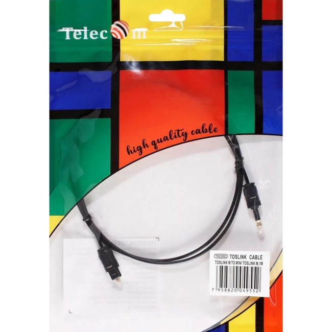 Оптический кабель (Toslink)-M -- >(Toslink)-miniM ,1m, Telecom <TOC2023-1M> Кабель Telecom Toslink (m)/Toslink mini (m) - 1 м (TOC2023-1M)