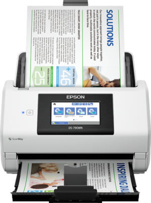 WorkForce DS-790WN, цветной, двусторонний, 45 стр./мин, ADF 100, A4, USB 3.2, Ethernet, Wi-Fi Epson B11B265401BB