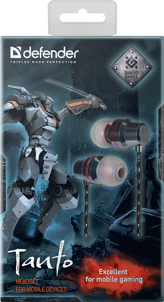 Defender Гарнитура для смартфонов Tanto черный+серый, кабель 1,2 м Defender Tanto — для бизнеса и офиса