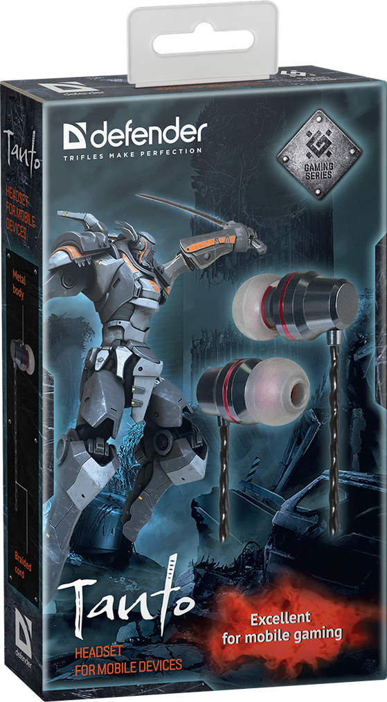 Defender Гарнитура для смартфонов Tanto черный+серый, кабель 1,2 м Defender Tanto — для бизнеса и офиса