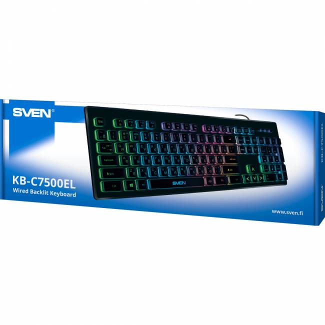 Клавиатура SVEN KB-C7500EL (104кл, подсветка ) Sven SV-020804 — для бизнеса и офиса