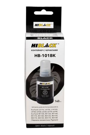 Контейнер с чернилами Hi-Black (HB-E101) для Epson EcoTank L4150/4160, BK pigm, 140ml