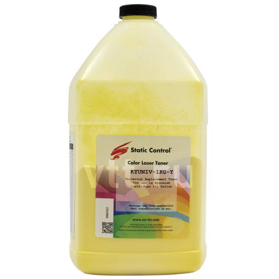 Тонер Static Control Универсальный для Kyocera FS-C5100DN/TA250ci, Y, 1 кг, флакон — для бизнеса и офиса