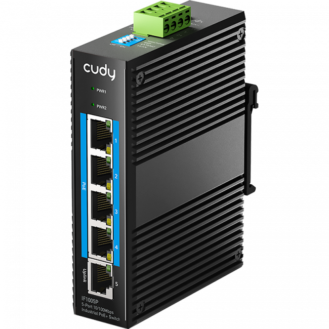 Промышленный коммутатор Cudy IF1005P — для бизнеса и офиса