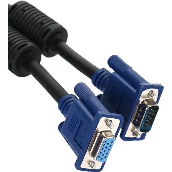 Кабель удлинительный Монитор-SVGA card (15M-15F) 5m, 2 фильтра VCOM <VVG6460-5M> Кабель Telecom VGA (m)/VGA (f) - 5 м (VVG6460-5MO)