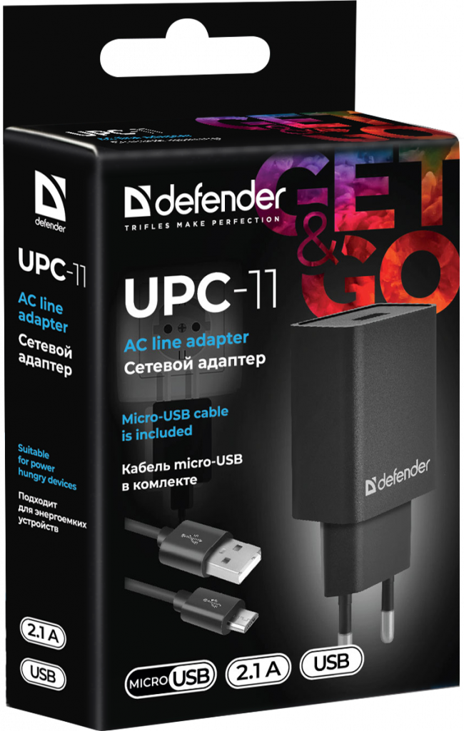 Defender Сетевой адаптер UPC-11 1xUSB,5V/2.1А,кабель micro-USB Defender UPC-11 1xUSB,5V/2.1А,кабель micro-USB Defender Сетевой адаптер UPC-11 1xUSB,5V/2.1А,кабель micro-USB Defender UPC-11 1xUSB,5V/2.1А,кабель micro-USB