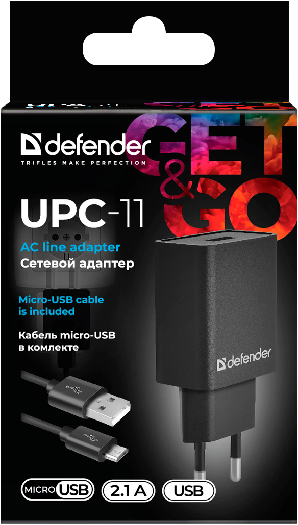 Defender Сетевой адаптер UPC-11 1xUSB,5V/2.1А,кабель micro-USB Defender UPC-11 1xUSB,5V/2.1А,кабель micro-USB Defender Сетевой адаптер UPC-11 1xUSB,5V/2.1А,кабель micro-USB Defender UPC-11 1xUSB,5V/2.1А,кабель micro-USB