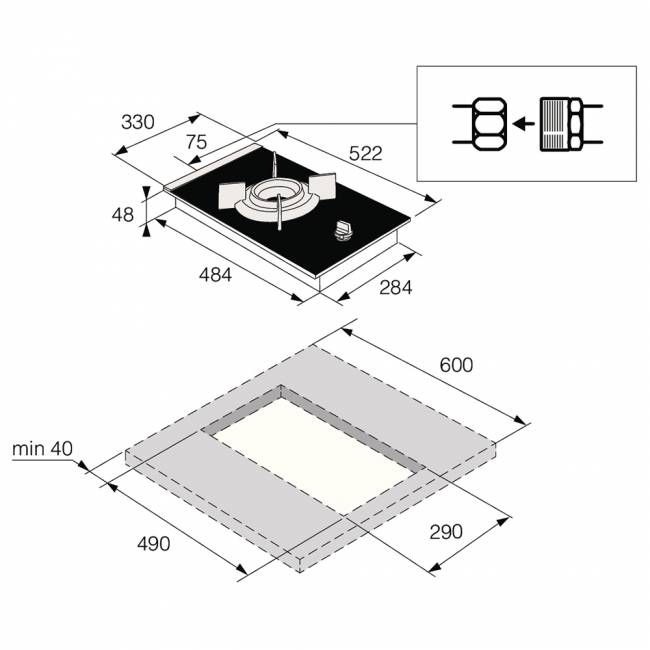 Газовая варочная панель ASKO Asko HG8313BGB1 — для бизнеса и офиса Газовая варочная панель ASKO Asko HG8313BGB1 — для бизнеса и офиса