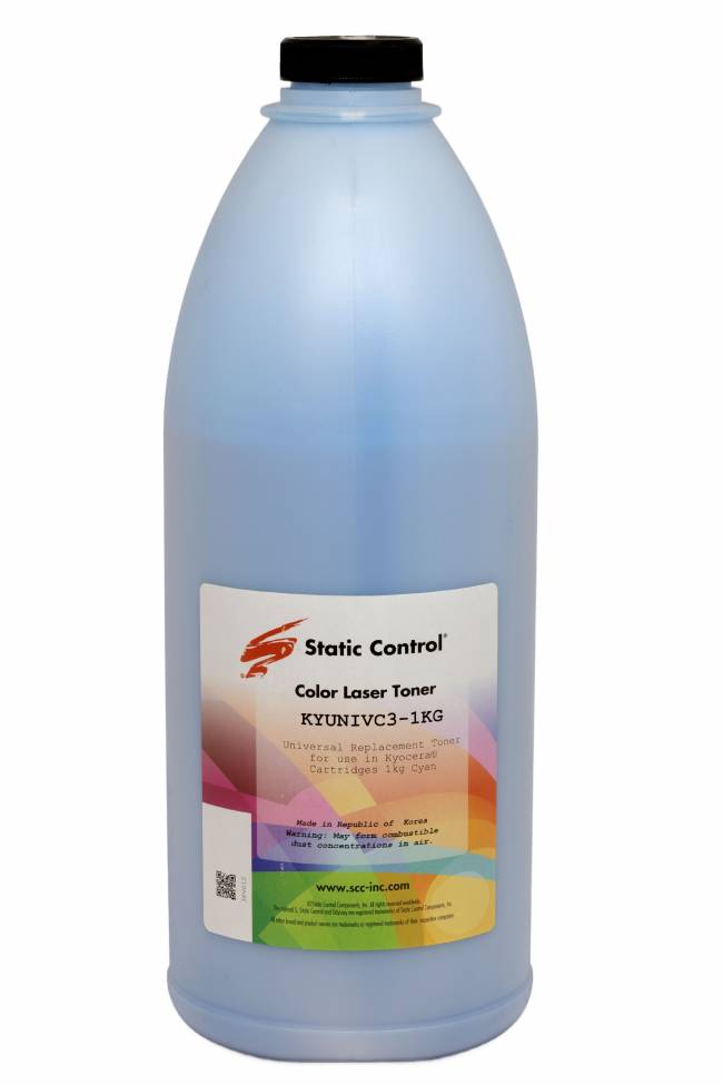 Тонер Static Control Универсальный для Kyocera, C, 1 кг, флакон — для бизнеса и офиса