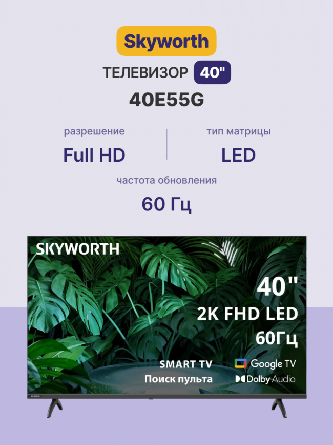 Телевизор ЖК 40'' Skyworth Skyworth 40E55G — для бизнеса и офиса