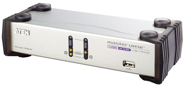 Переключатель консоли электронный, 2 порта USB, USB управление ATEN CS1742C — для бизнеса и офиса