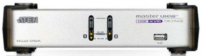 Переключатель консоли электронный, 2 порта USB, USB управление ATEN CS1742C — для бизнеса и офиса