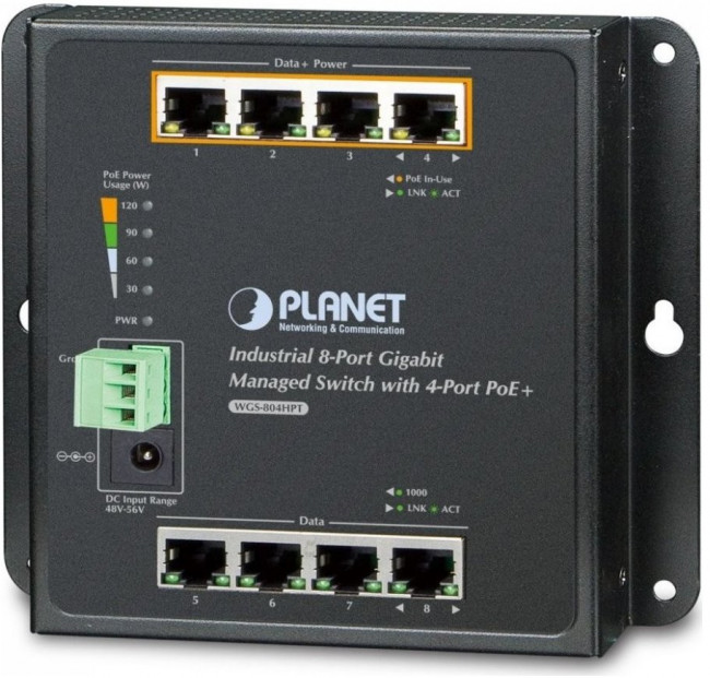 WGS-804HPT индустриальный коммутатор Planet WGS-804HPT — для бизнеса и офиса