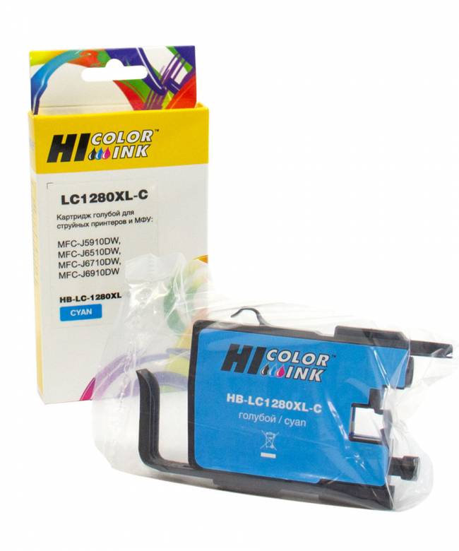 Картридж Hi-Black (LC-1280XC) для Brother MFC-J6510/6910DW, 1,2К, cyan — для бизнеса и офиса